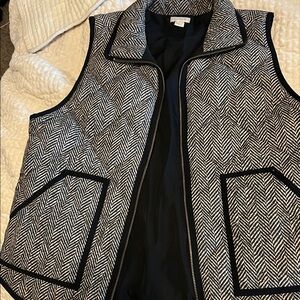 J. Crew Black and White Patterned Vest
